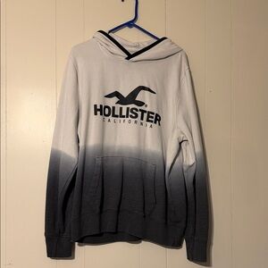 Hollister Gray and White Ombre Hoodie